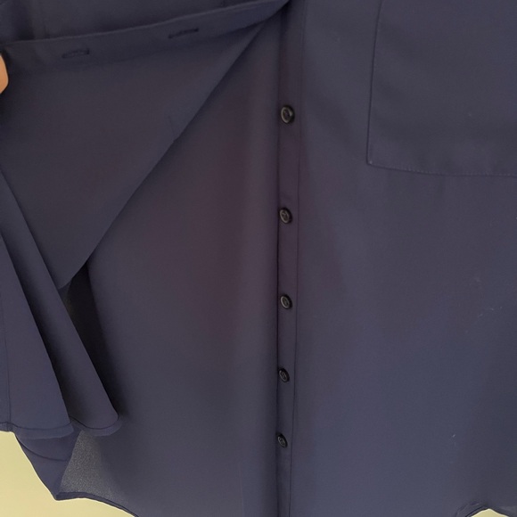 Express Deep Blue Portofino Shirt Button Down Shirt - Picture 3 of 5